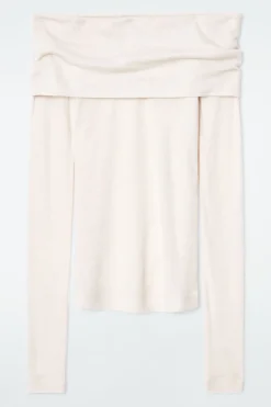 Best COS OFF-THE-SHOULDER MERINO WOOL TOP OFF-WHITE