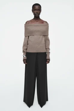 Discount COS OFF-THE-SHOULDER MERINO WOOL SWEATER MOLE