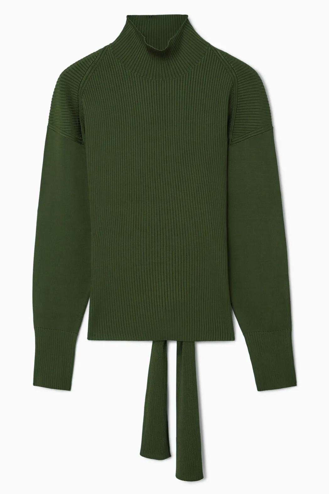 Hot COS OPEN-BACK RIBBED-KNIT TOP KHAKI