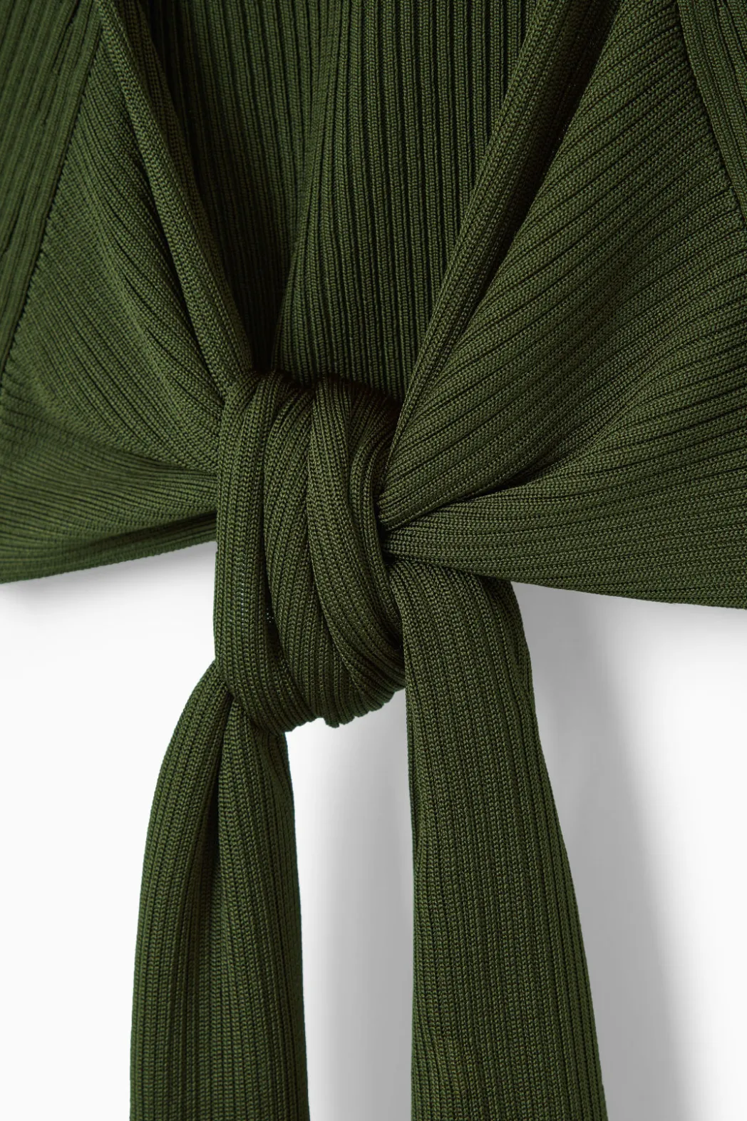 Hot COS OPEN-BACK RIBBED-KNIT TOP KHAKI