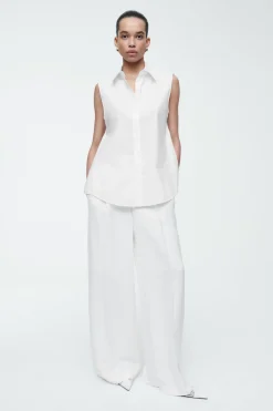 Best COS OPEN-BACK SLEEVELESS SHIRT WHITE