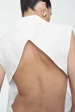 Best COS OPEN-BACK SLEEVELESS SHIRT WHITE