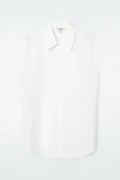 Best COS OPEN-BACK SLEEVELESS SHIRT WHITE