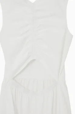 Hot COS OPEN-BACK TIERED MIDI DRESS WHITE