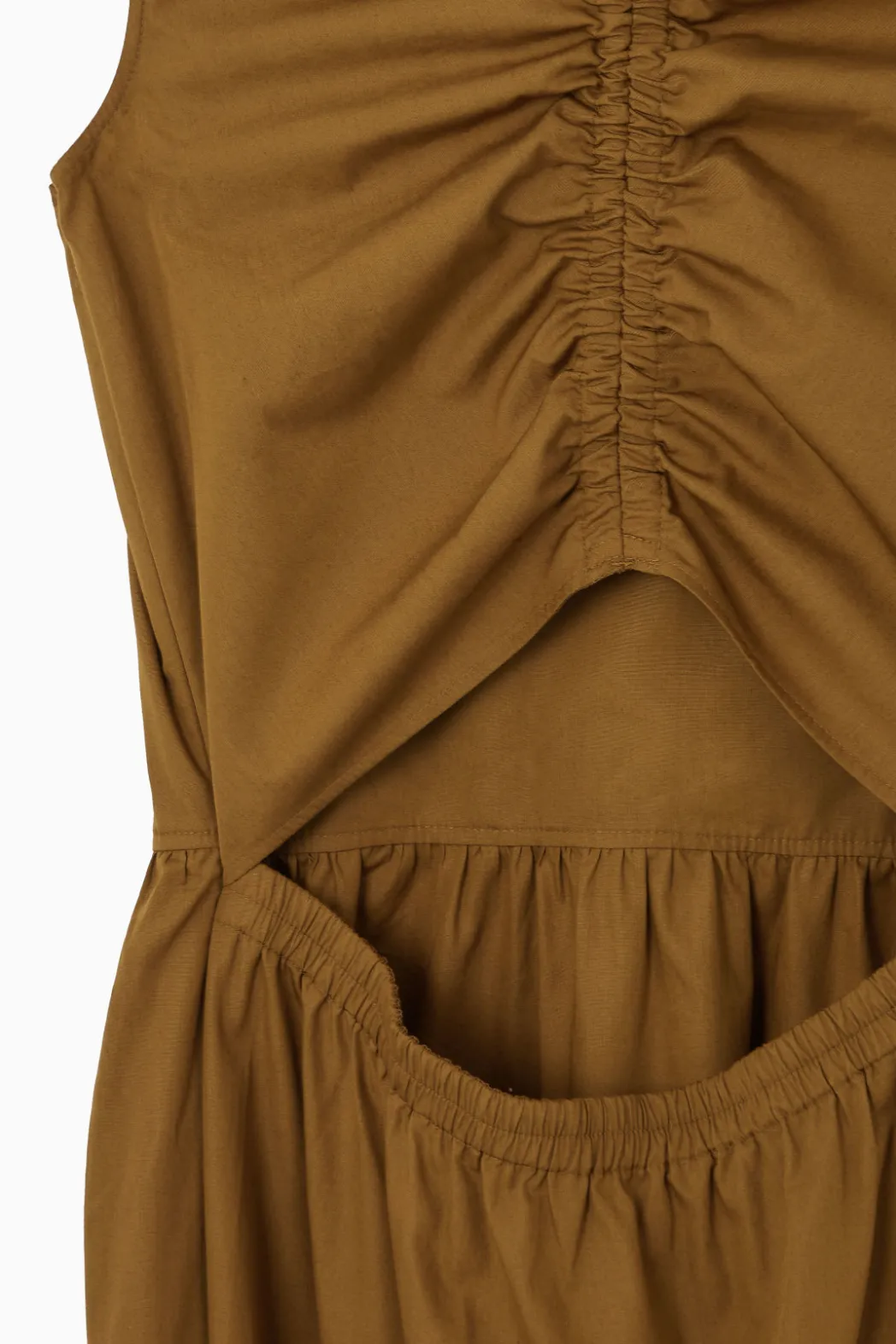 Clearance COS OPEN-BACK TIERED MIDI DRESS OCHRE