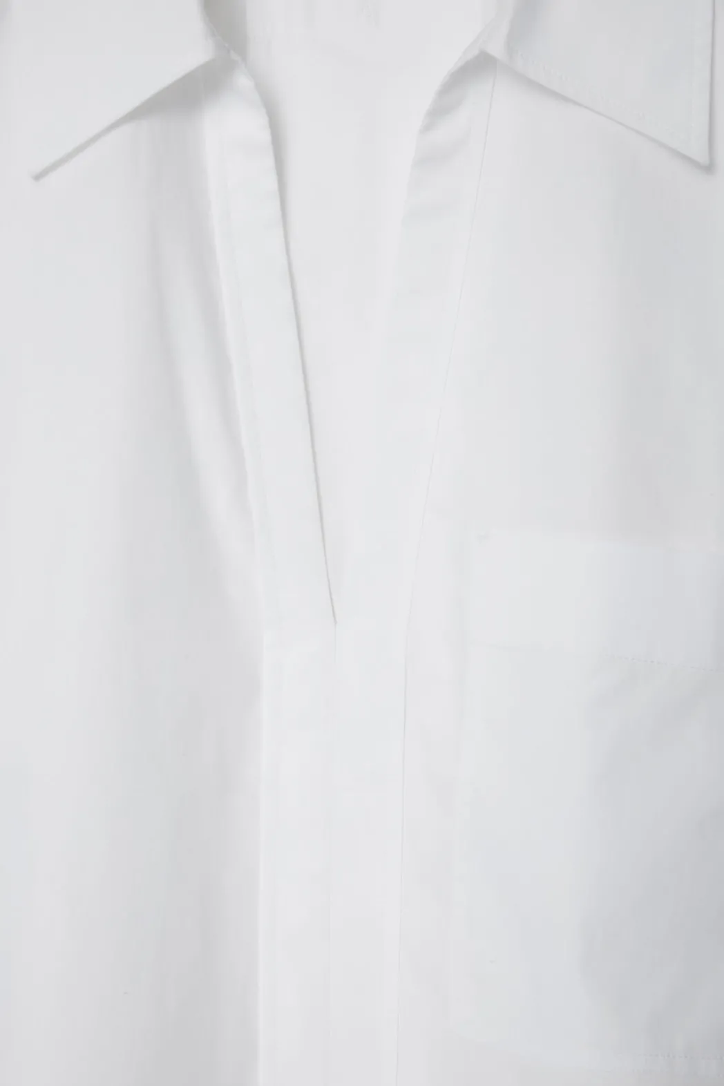New COS OPEN-COLLAR DRAWSTRING BLOUSE WHITE