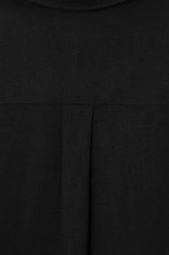 New COS OPEN-COLLAR LINEN SHIRT DRESS BLACK
