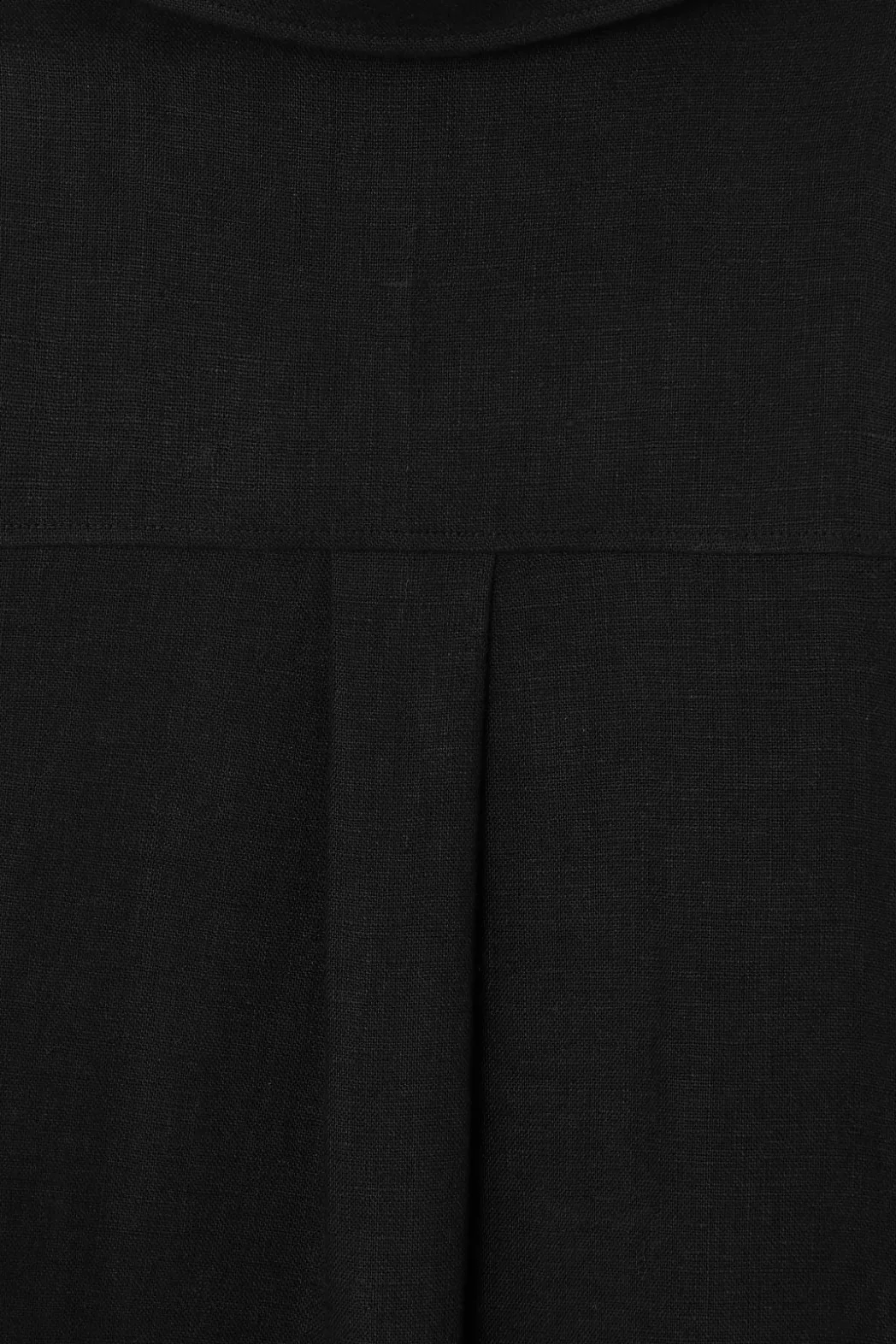 New COS OPEN-COLLAR LINEN SHIRT DRESS BLACK