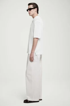 Hot COS OPEN-KNIT POLO SHIRT OFF-WHITE