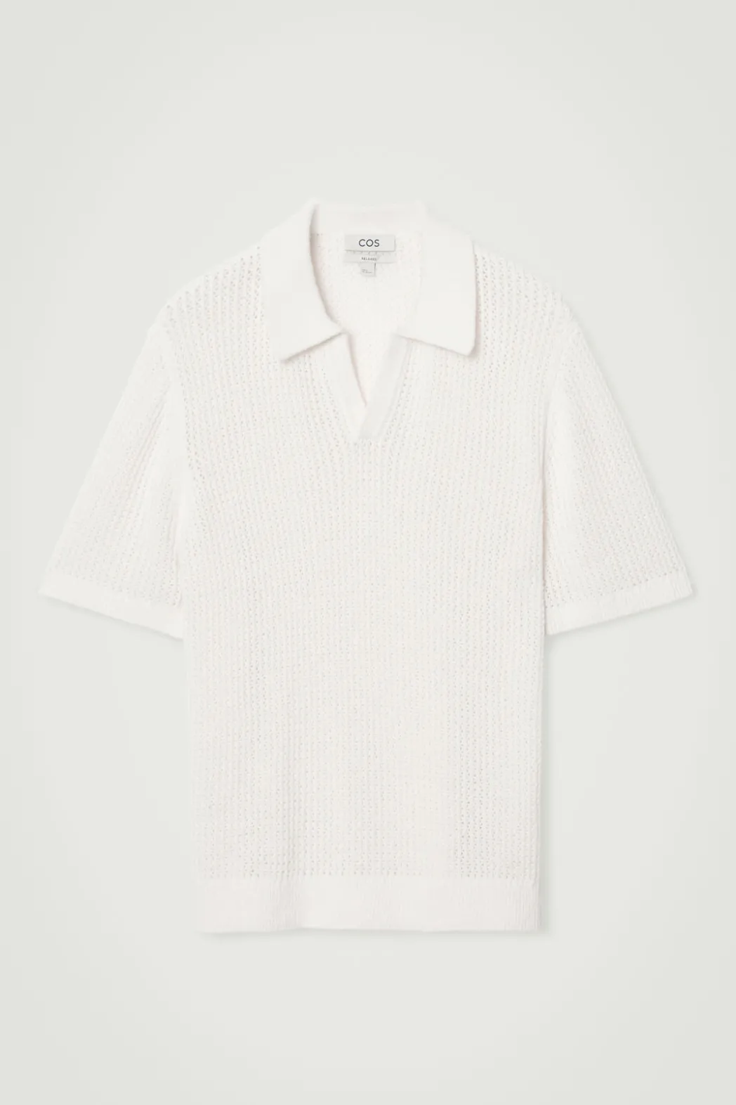 Hot COS OPEN-KNIT POLO SHIRT OFF-WHITE