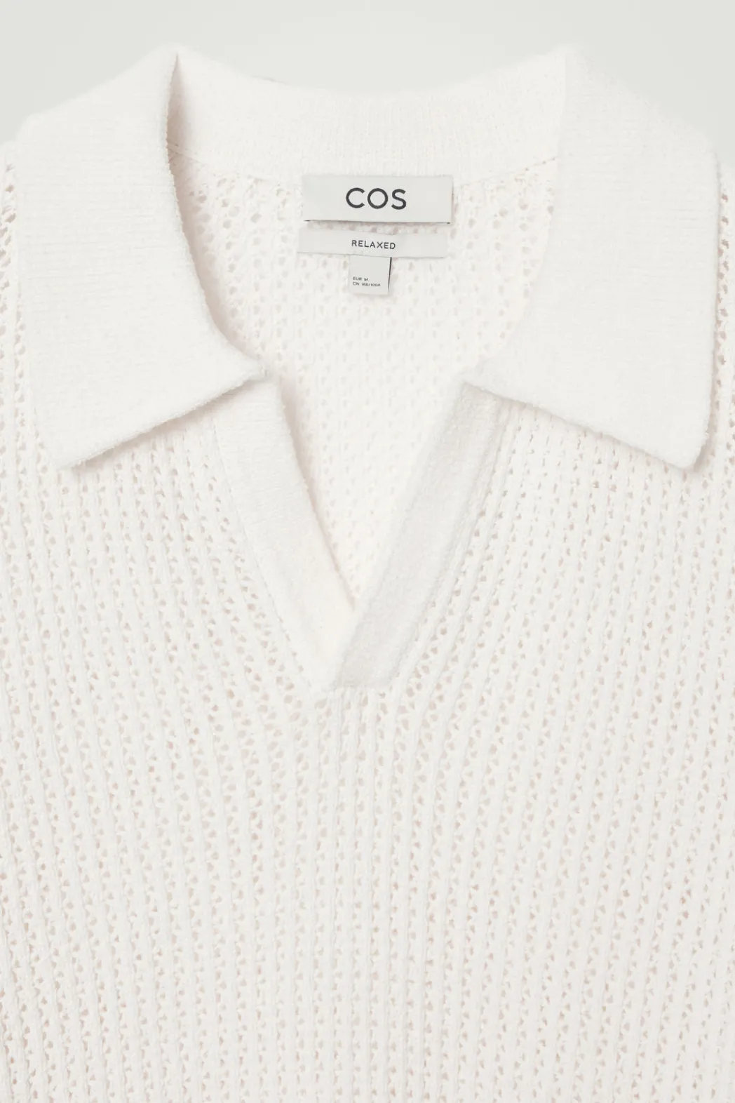 Hot COS OPEN-KNIT POLO SHIRT OFF-WHITE
