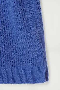 Outlet COS OPEN-KNIT POLO SHIRT BRIGHT BLUE