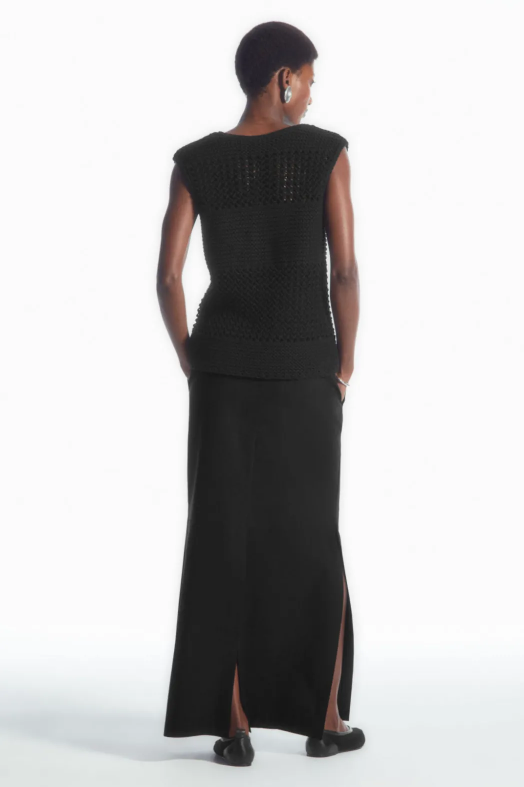 Best COS OPEN-KNIT TANK BLACK