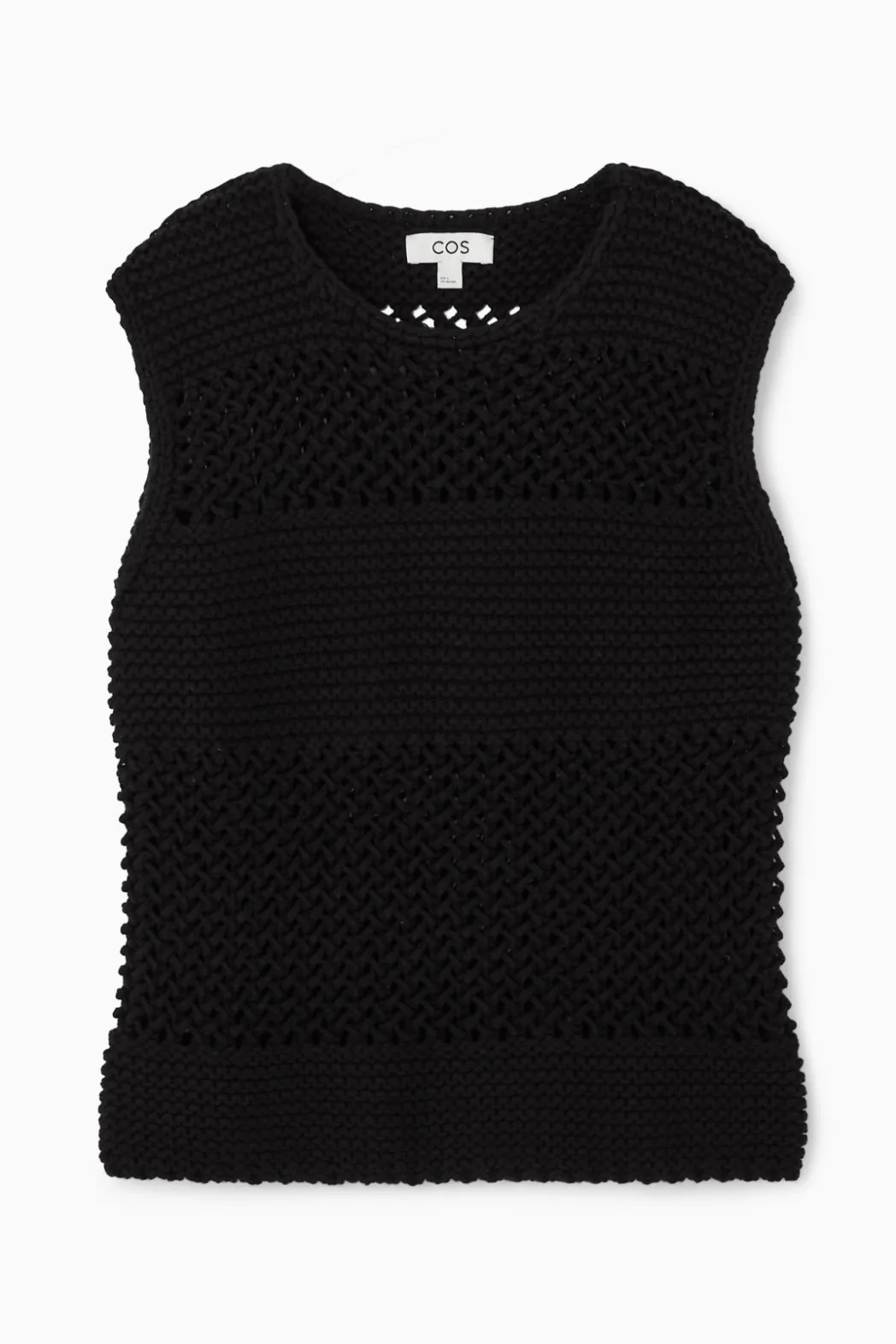 Best COS OPEN-KNIT TANK BLACK