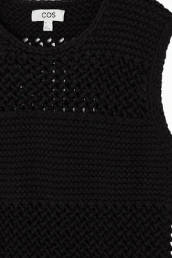 Best COS OPEN-KNIT TANK BLACK