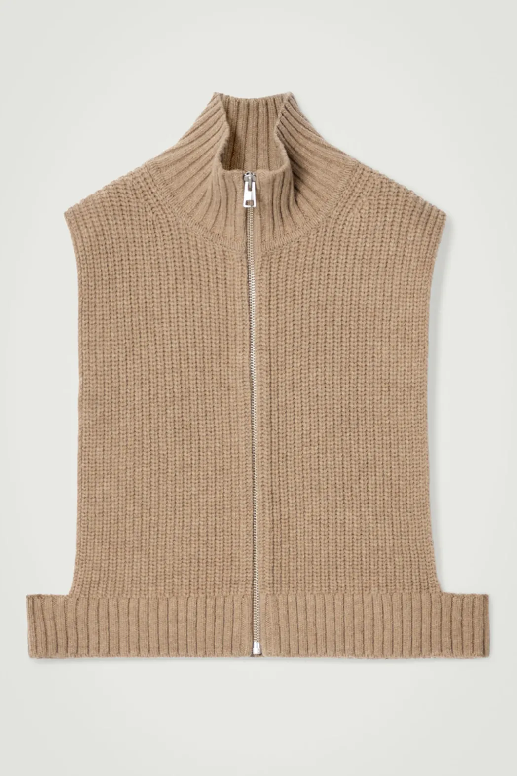 Outlet COS OPEN-SIDE ZIP-UP WOOL VEST BEIGE