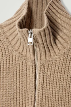 Outlet COS OPEN-SIDE ZIP-UP WOOL VEST BEIGE