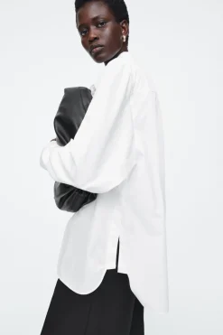 Discount COS OPEN-SLEEVE SHIRT WHITE