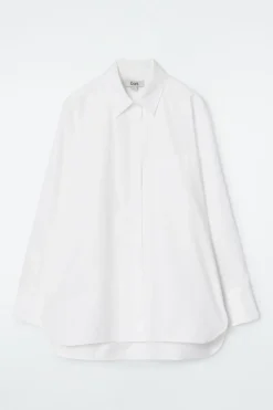 Discount COS OPEN-SLEEVE SHIRT WHITE