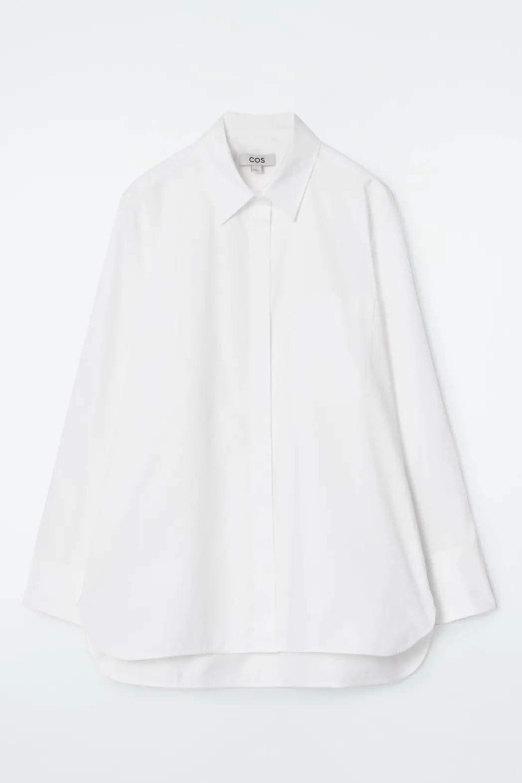 Discount COS OPEN-SLEEVE SHIRT WHITE