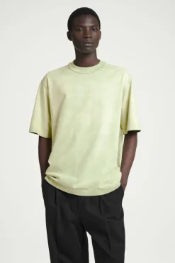 COS OVERSIZED ACID-WASH COTTON T-SHIRT LIGHT GREEN