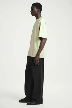 COS OVERSIZED ACID-WASH COTTON T-SHIRT LIGHT GREEN