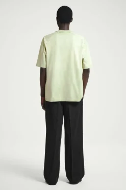 COS OVERSIZED ACID-WASH COTTON T-SHIRT LIGHT GREEN