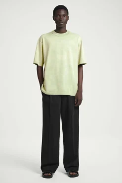 COS OVERSIZED ACID-WASH COTTON T-SHIRT LIGHT GREEN