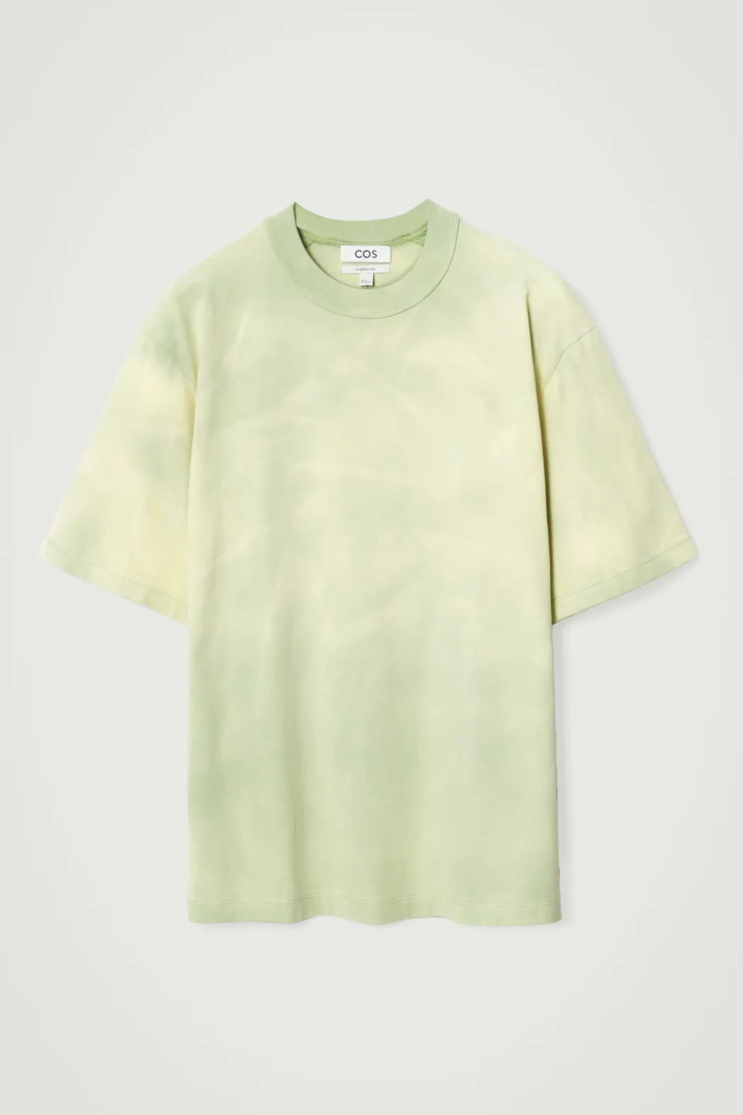 COS OVERSIZED ACID-WASH COTTON T-SHIRT LIGHT GREEN