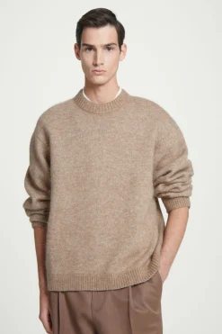 Clearance COS OVERSIZED ALPACA-BLEND SWEATER BEIGE MÉLANGE