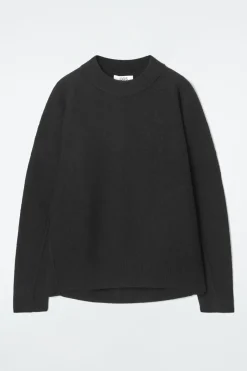 Outlet COS OVERSIZED BOILED MERINO WOOL SWEATER BLACK