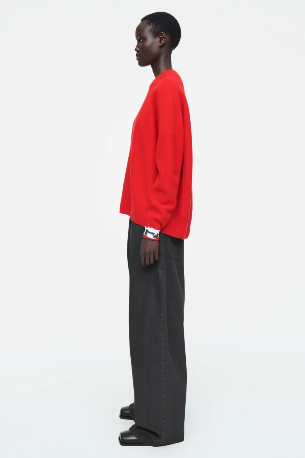 Online COS OVERSIZED BOILED MERINO WOOL SWEATER BRIGHT RED