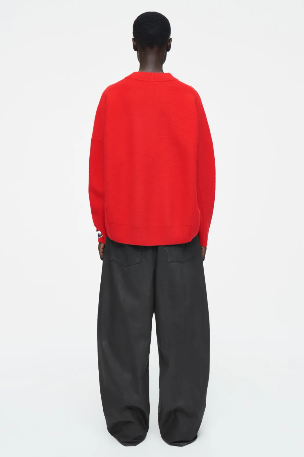 Online COS OVERSIZED BOILED MERINO WOOL SWEATER BRIGHT RED