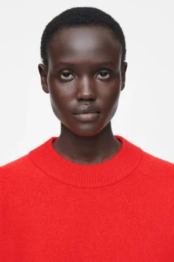 Online COS OVERSIZED BOILED MERINO WOOL SWEATER BRIGHT RED