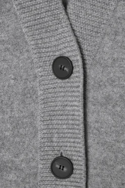Hot COS OVERSIZED BOILED MERINO WOOL CARDIGAN LIGHT GRAY