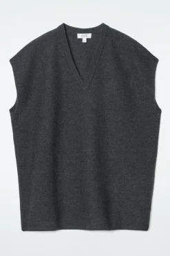Online COS OVERSIZED BOILED-WOOL TANK DARK GRAY
