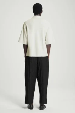 Hot COS OVERSIZED BOUCLÉ-KNIT POLO SHIRT LIGHT GRAY