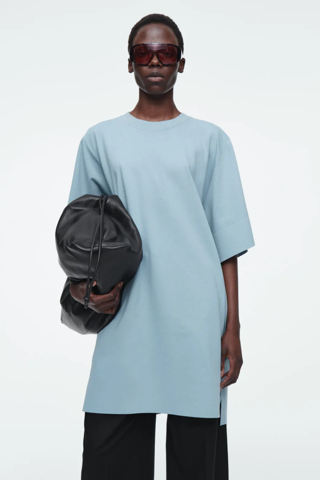 Online COS OVERSIZED BOXY T-SHIRT LIGHT BLUE