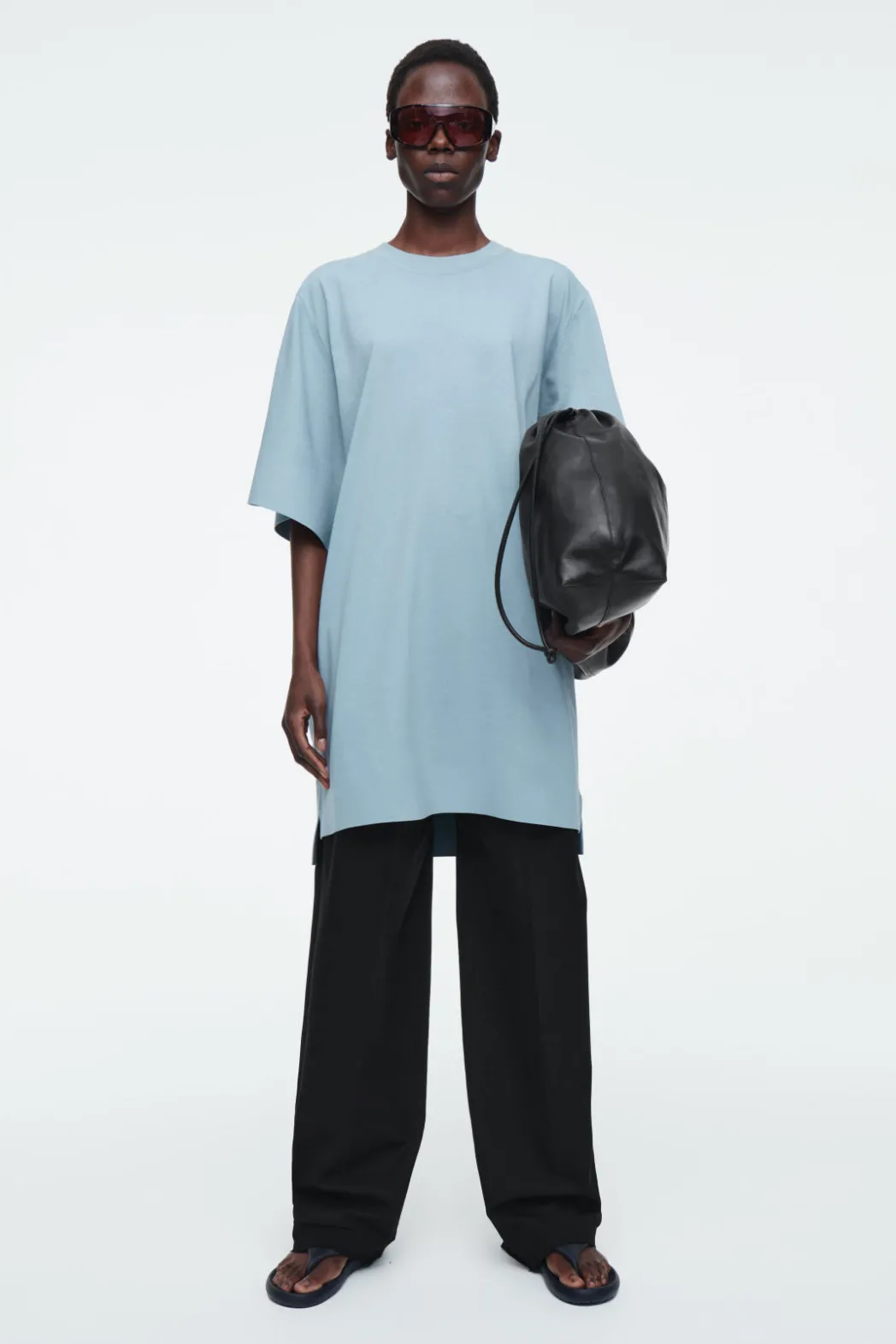 Online COS OVERSIZED BOXY T-SHIRT LIGHT BLUE