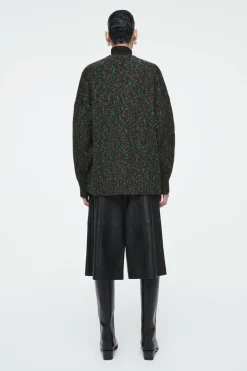 COS OVERSIZED CHUNKY FLECKED WOOL SWEATER BROWN