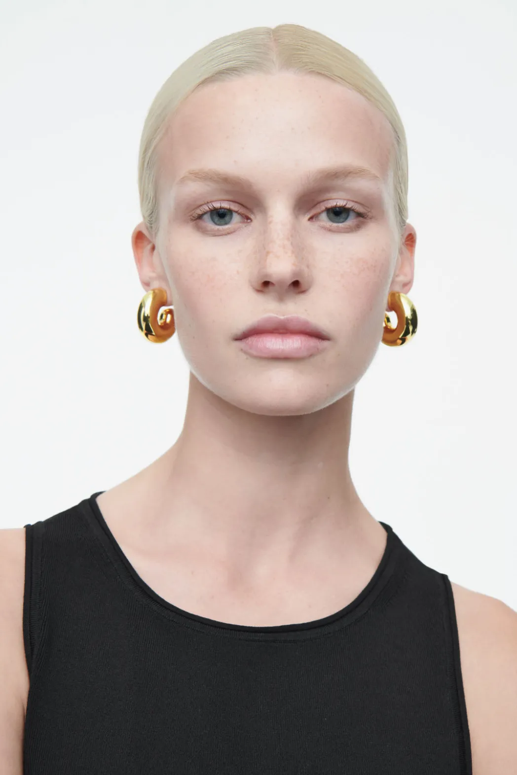 New COS OVERSIZED CHUNKY HOOP EARRINGS GOLD