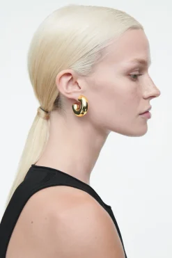 New COS OVERSIZED CHUNKY HOOP EARRINGS GOLD
