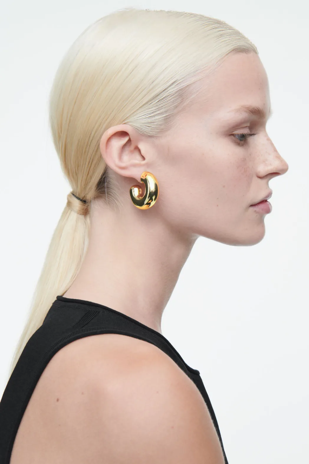 New COS OVERSIZED CHUNKY HOOP EARRINGS GOLD