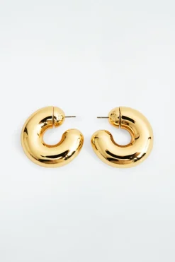 New COS OVERSIZED CHUNKY HOOP EARRINGS GOLD