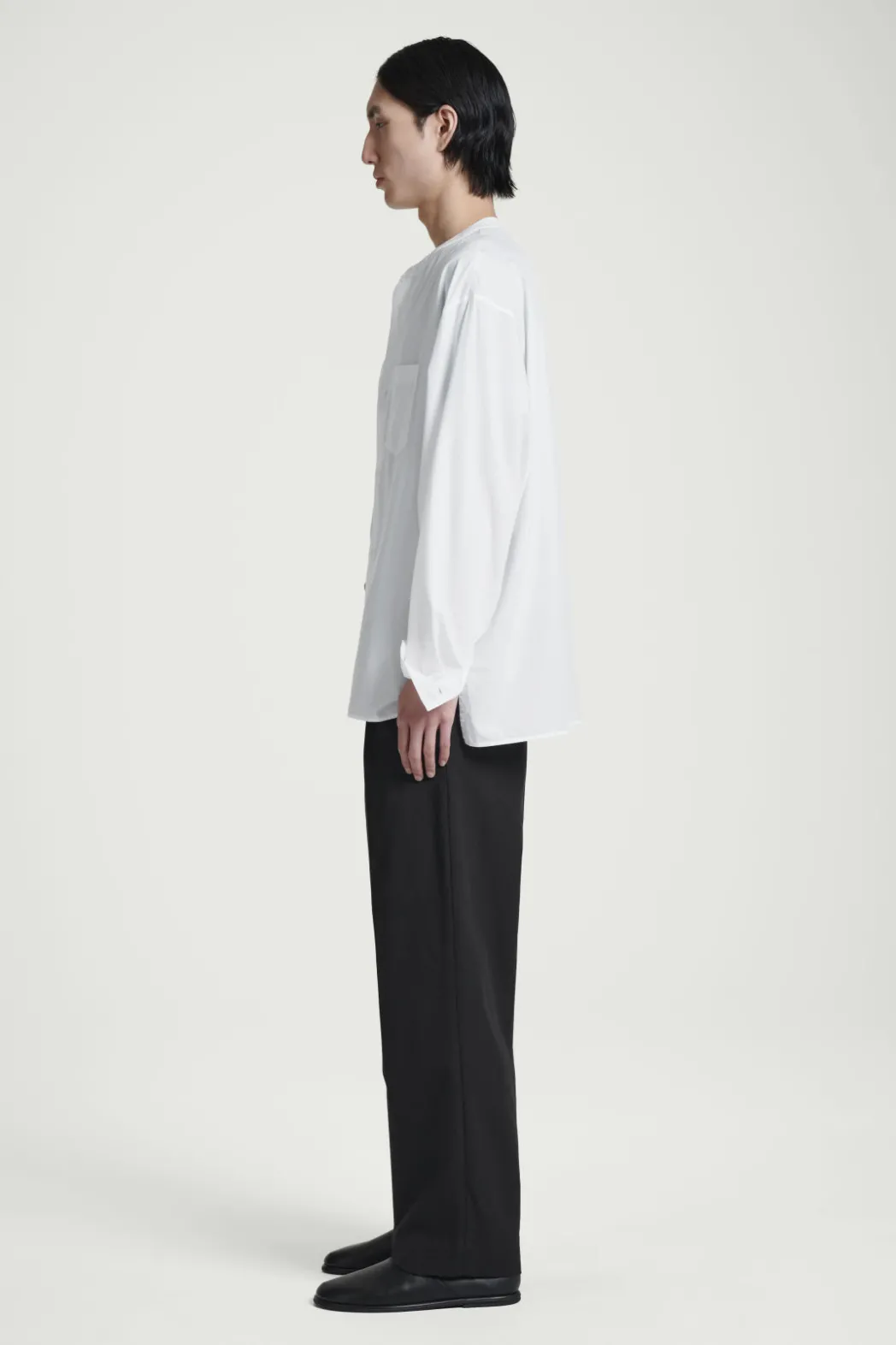 Sale COS OVERSIZED COCOON COTTON SHIRT WHITE