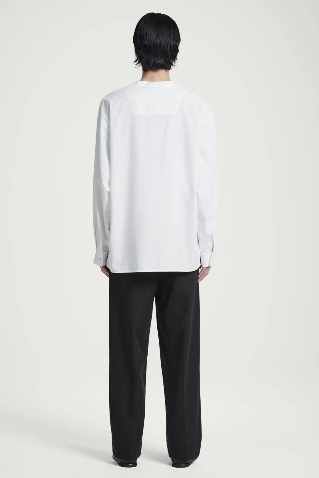 Sale COS OVERSIZED COCOON COTTON SHIRT WHITE