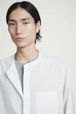 Sale COS OVERSIZED COCOON COTTON SHIRT WHITE