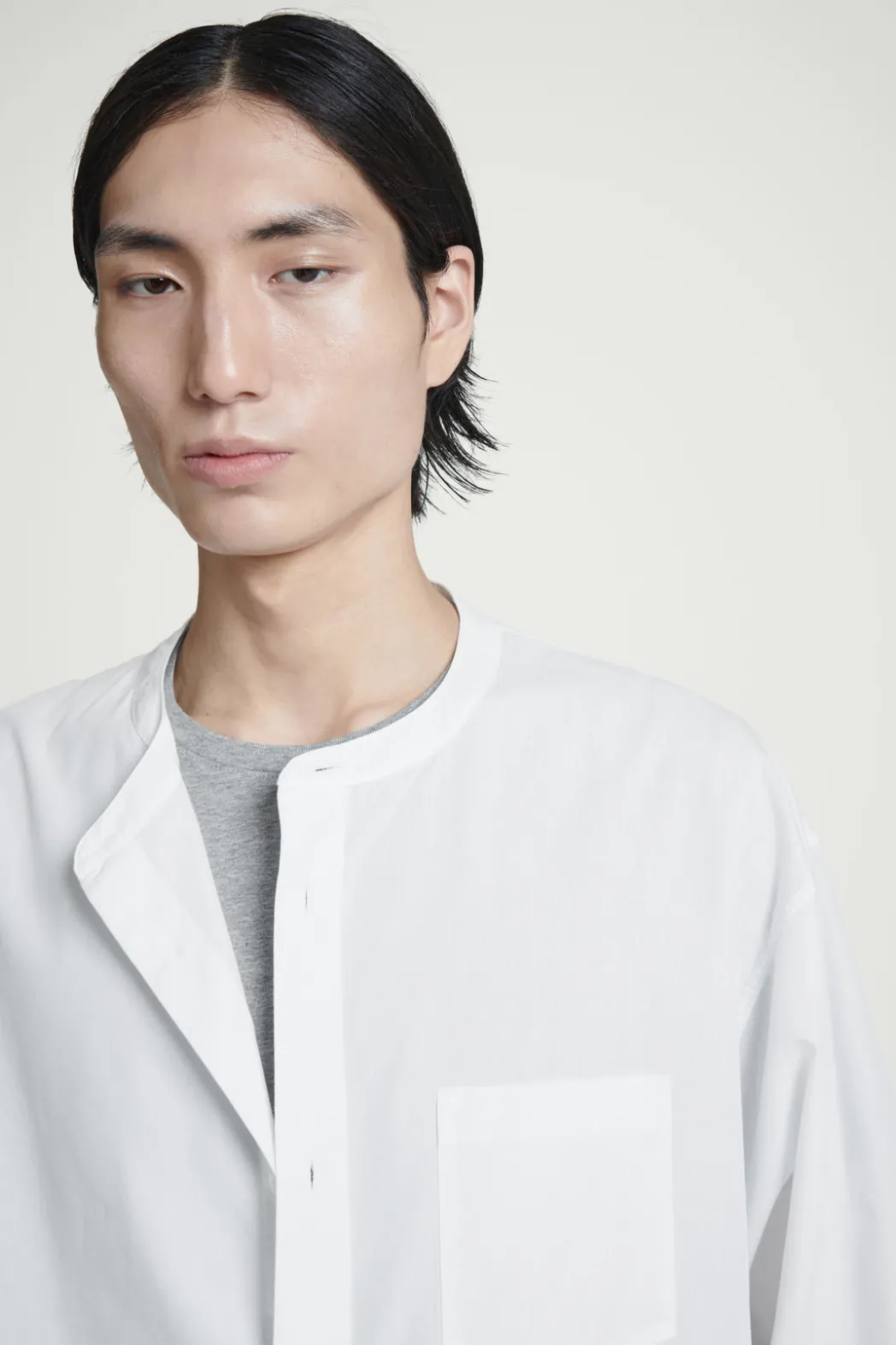 Sale COS OVERSIZED COCOON COTTON SHIRT WHITE