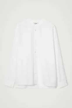 Sale COS OVERSIZED COCOON COTTON SHIRT WHITE