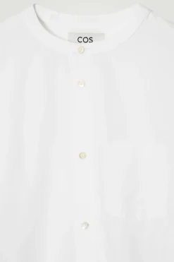 Sale COS OVERSIZED COCOON COTTON SHIRT WHITE
